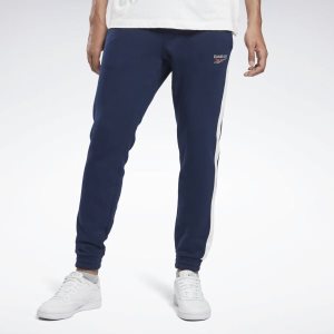 Spodnie Męskie Reebok Panel Jogger Granatowe/Białe PL 95BALXH